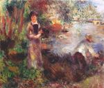 On the banks of the Seine at Agenteuil-1880